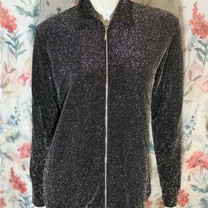 Vintage Chico's Black Jacket with Silver Shimmer